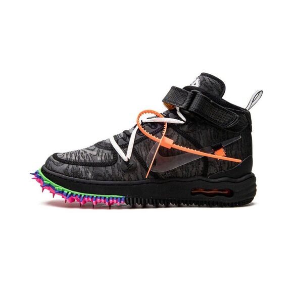 Off-White x Nike Air Force 1 Virgil Abloh Mid Top Sneaker Black DO6290-001 sz 12 main image 6